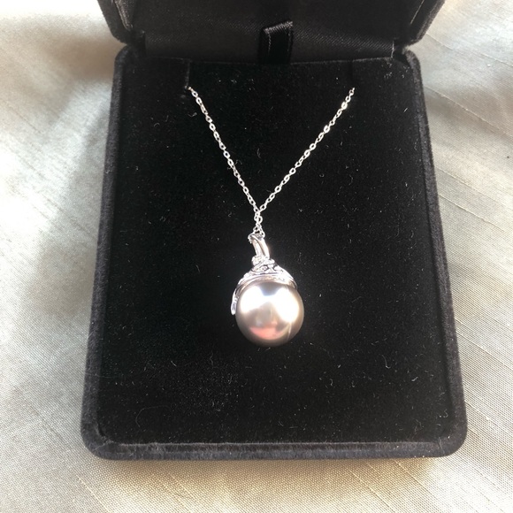 18kt Pearl Diamond necklace - Picture 7 of 8